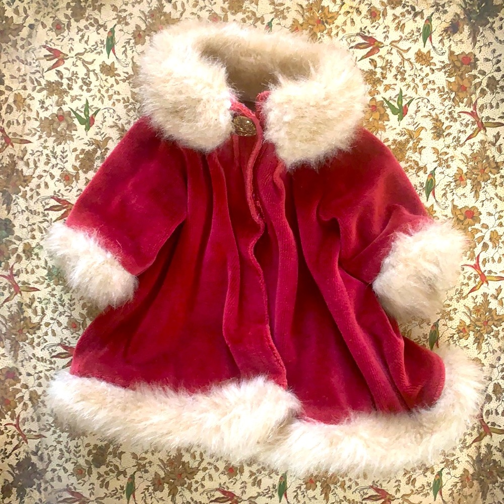 Handmade Red Velvet Doll Jacket